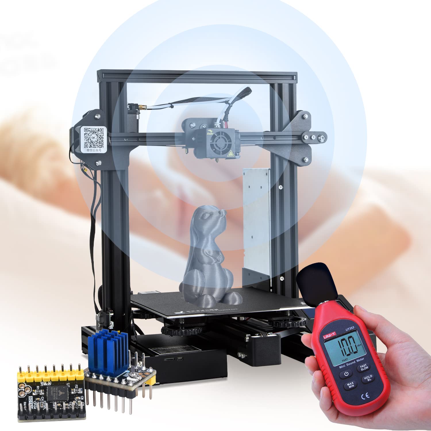 BIQU Ultra-Silence TMC2130 V3.0 SPI Controlador de motor paso a paso con disipador de calor para placa de control SKR V1.3 MKS GEN L rampas 1.6 / 1.5 (4 piezas / juego)