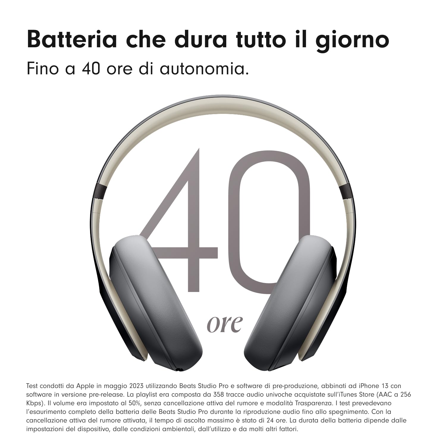 Beats Studio Pro - Cuffie Bluetooth wireless con cancellazione del rumore - Audio spaziale personalizzato, compatibilità con Apple e Android - Grigio sabbia