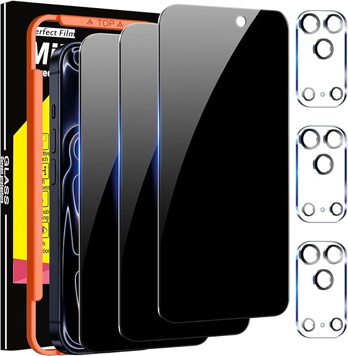 Milomdoi 3 Pack Privacy Screen Protector for iPhone 17 Pro Max