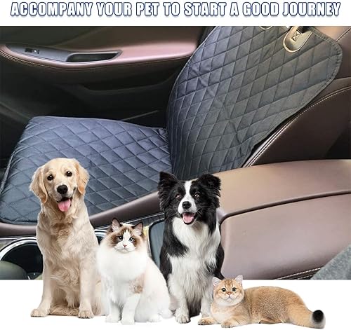 Miniatura 5 de Ziciner Funda para perro para asiento delantero de automóvil, 600D impermeable, protector de asiento contra la piel y la suciedad, funda duradera