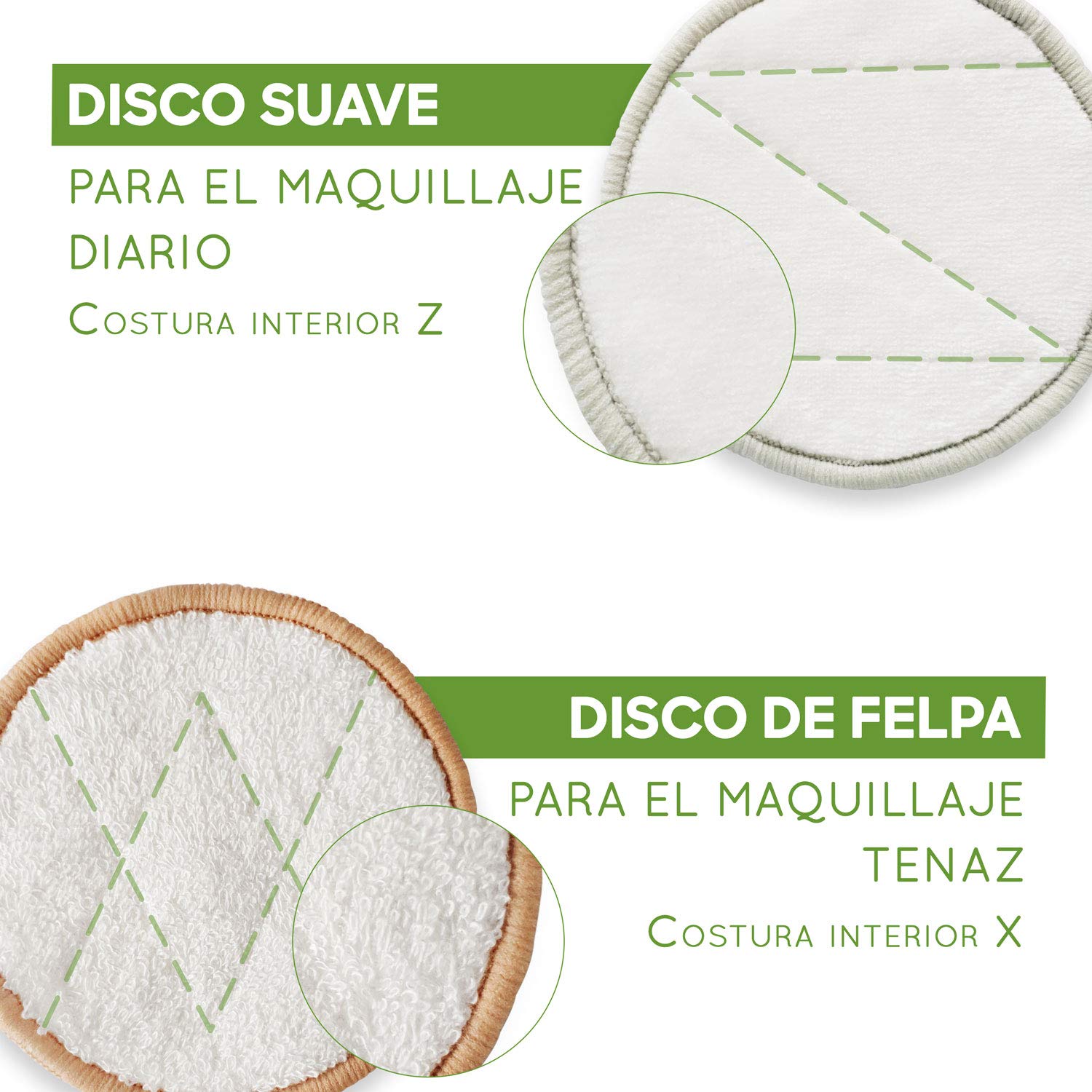 Bambaw Discos Desmaquillantes Reutilizables con uno bolsitas de algodón para lavarlos – Pack 22 Discos