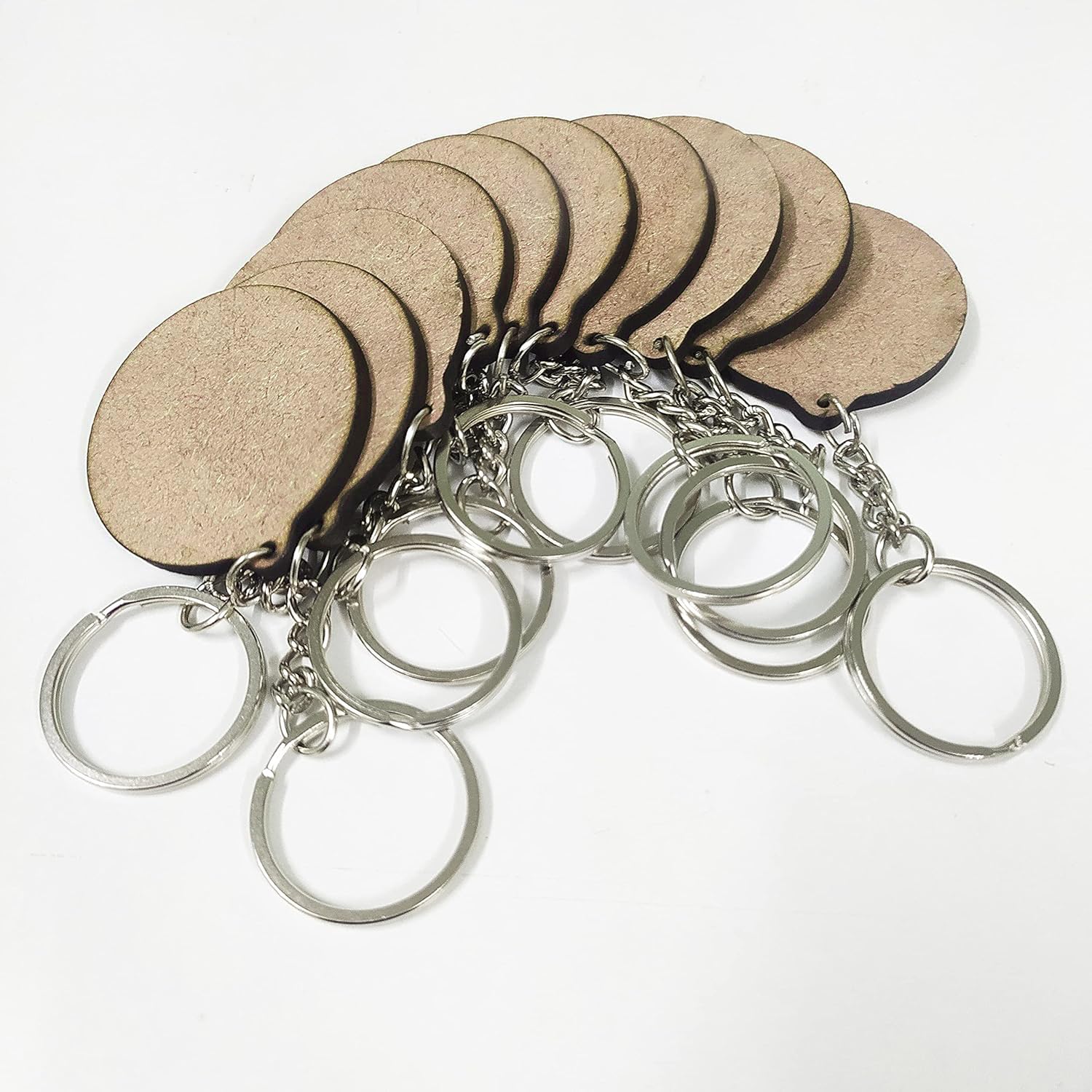 Q'sica DIY Wooden MDF Discs for Keychains | Earrings | Art & Craft | Painting | Mandala | Pouring | Xmas Holiday Hanging Decorations | Fluid Art | Resin Art (Pack of 20)