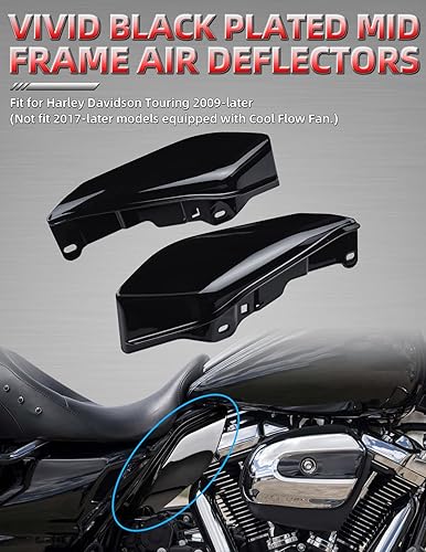 Miniatura 9 de Amazicha Deflectores de calor de aire cromados para Harley Davidson Touring Street GlideElectra GlideRoad GlideTri GlideRoad King 2009-2016