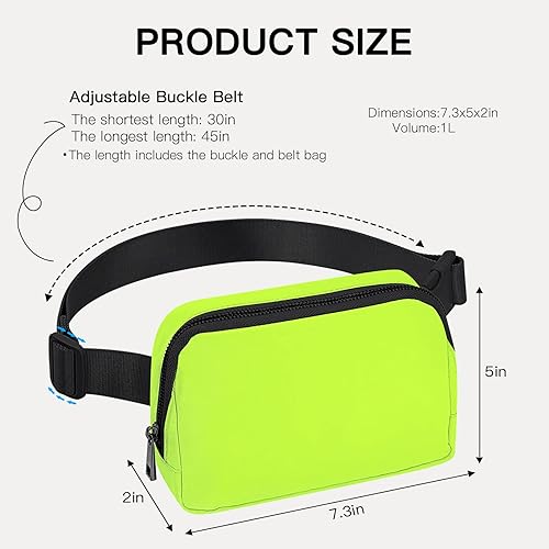 Miniatura 6 de YINHEXI Bolsos cruzados para mujer, nailon suave, impermeable, con correa ajustable, cangurera para correr, viajar, ciclismo, Verde (Bright Green),