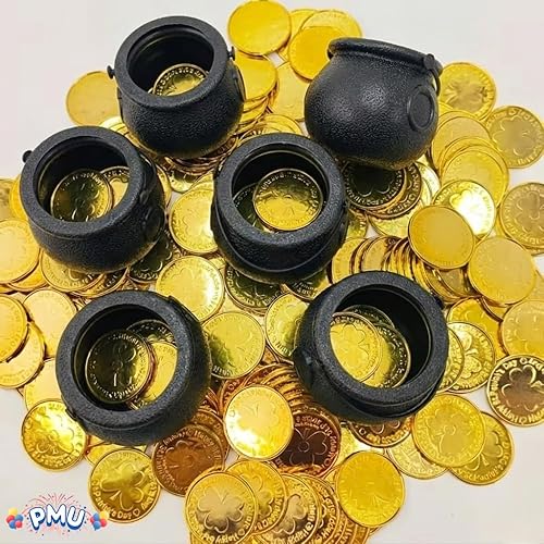 Miniatura 5 de PMU Caldero de Halloween, 6 unidades, 3 pulgadas, pequeño caldero de plástico de bruja pequeña, color negro, para decoración de Halloween