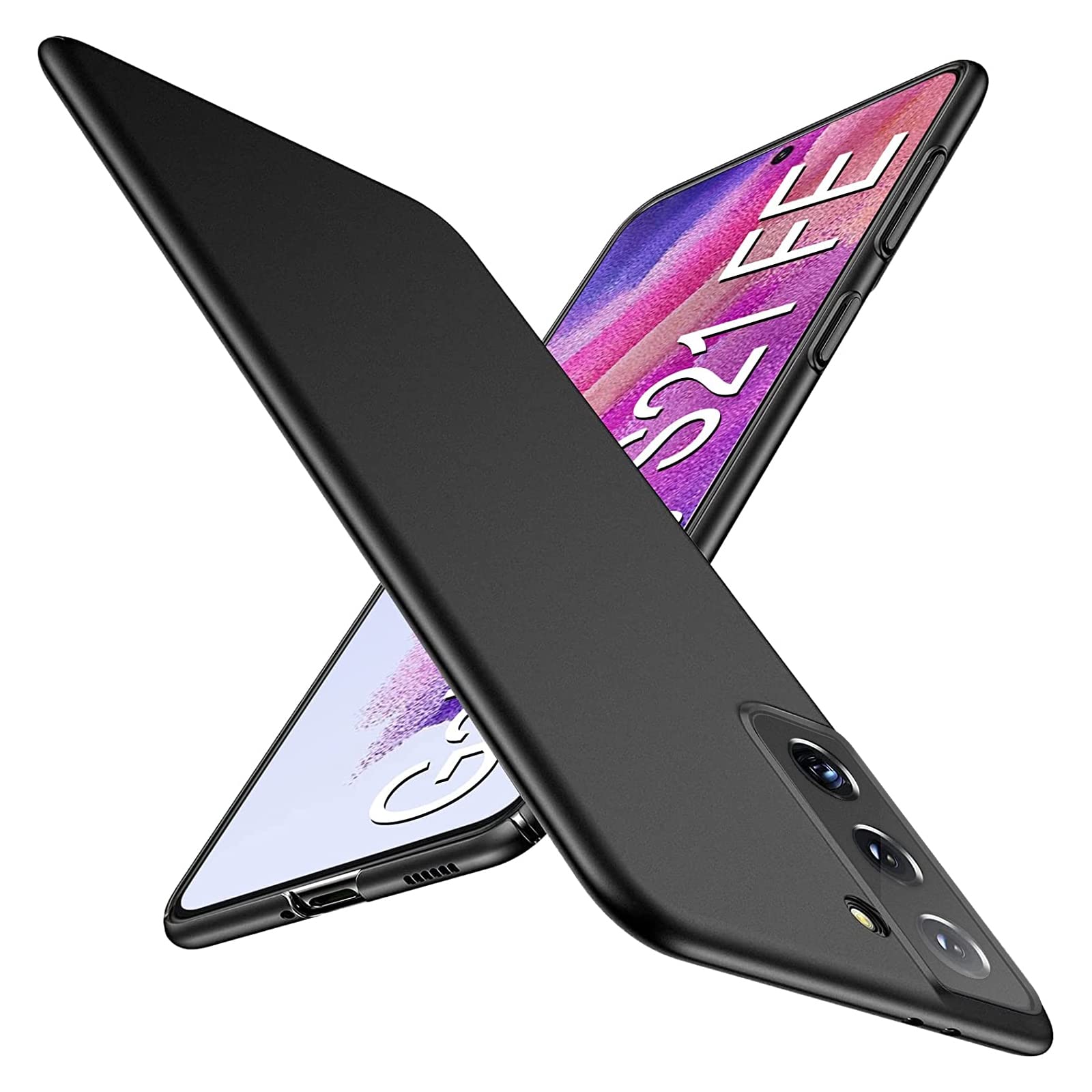 Compatible with Samsung Galaxy S21 FE 5G Case Cover,Slim Protective Cover for Galaxy S21 FE Black 6.4 Inch