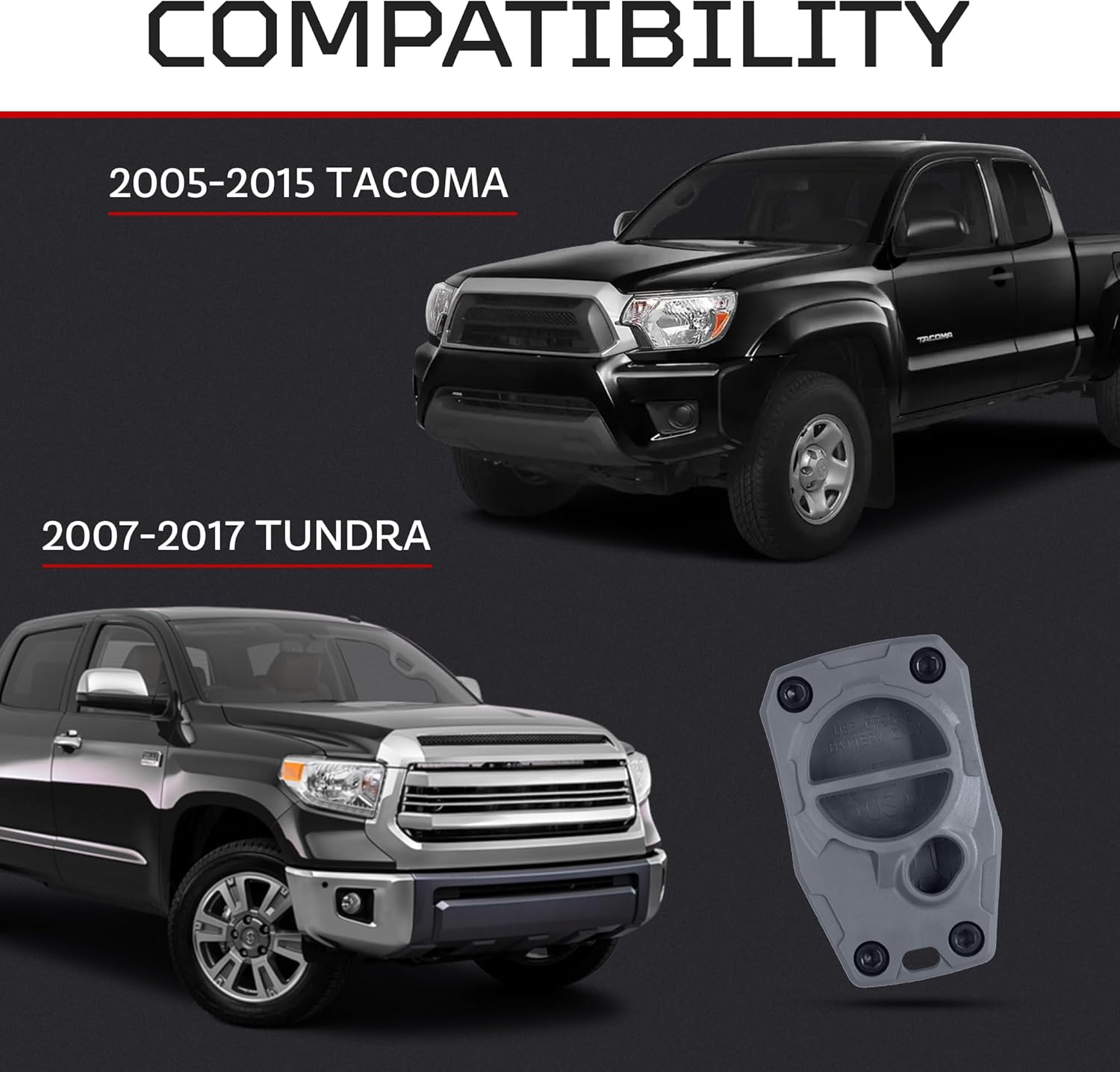 AJT DESIGN Replacement Key Fob Case for Tundra (2007–2017) and Tacoma (2005–2015) – Rugged Injection-Molded PC-ABS Key Fob Shell – Bolt-Together Design for Added Strength – Made in the USA – Cement