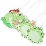 ANGOLIO Spring Frogs Car Air Freshener - Cartoon Frogs Pattern Spring Party for Boy and Girls Long Lasting Little Scented Hanging Funny Air Accessories Fresheners for Car Rearview Mirror