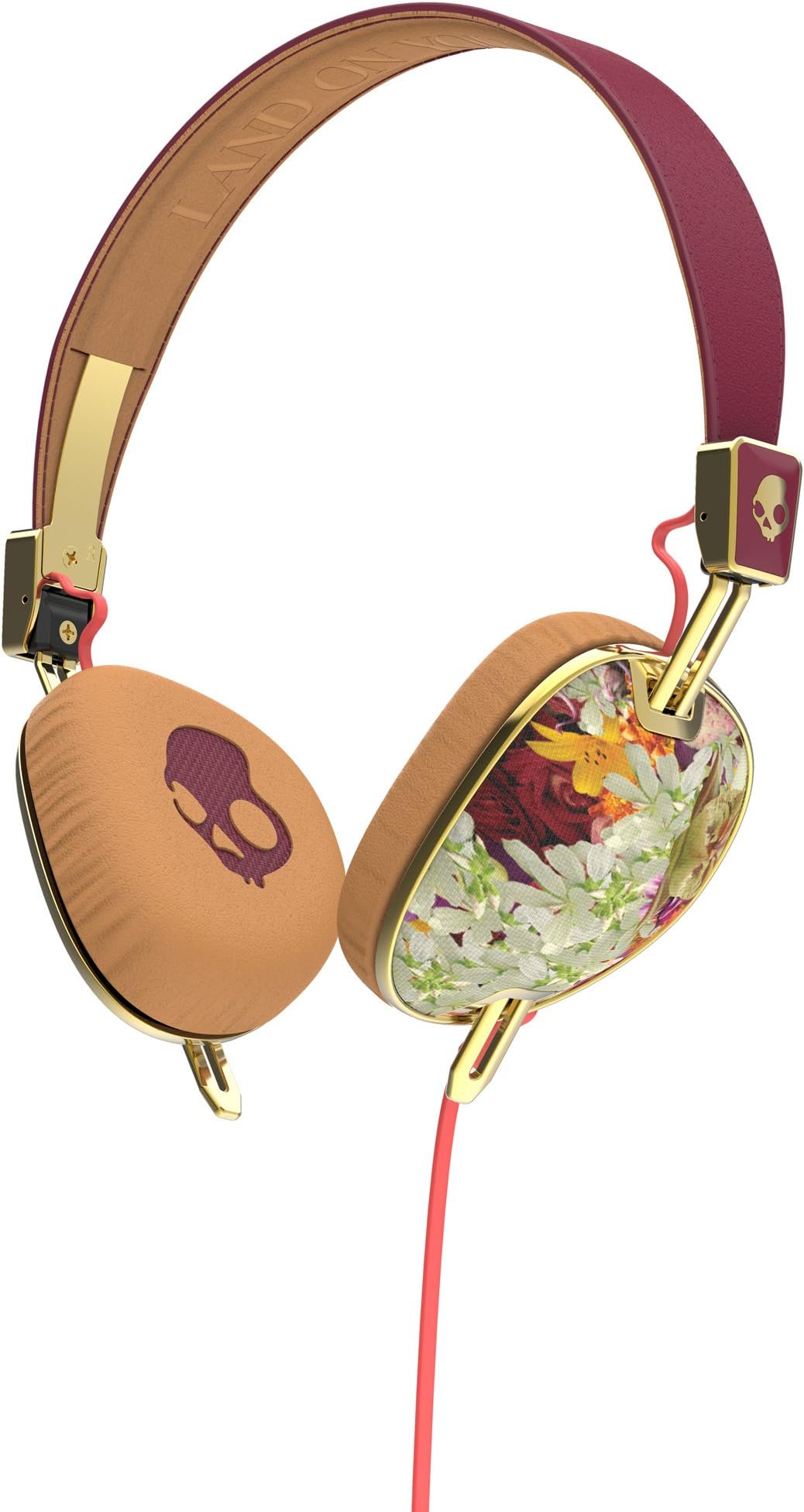 Skullcandy Knockout Headphone - Womens Floral/Burgundy/Rose Gold, One Size