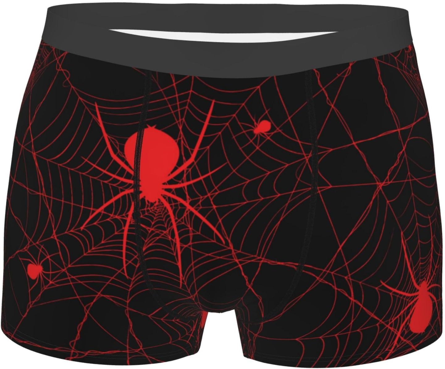 Boxer Homme Imprimé Araignée Noir - 95% Polyester 5% Élasthanne - Confortable, Respirant, Extensible - Quotidien, Sport, Maison