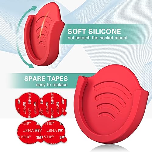 Miniatura 6 de pop-tech Soporte de agarre para usuario de enchufe, paquete de 2 soportes de silicona para teléfono de automóvil para teléfono plegable con