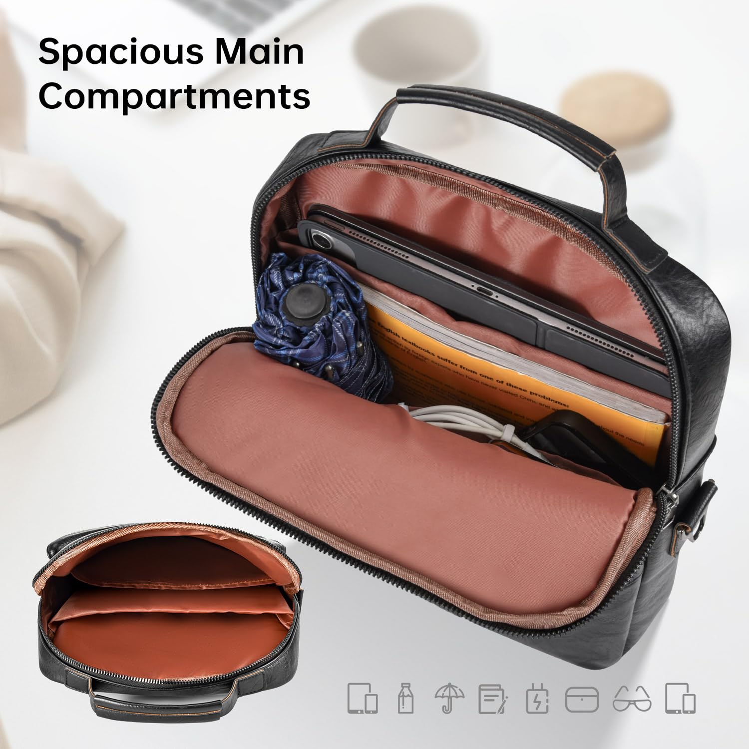 Sac à bandoulière en cuir pour iPad 11-13 pouces