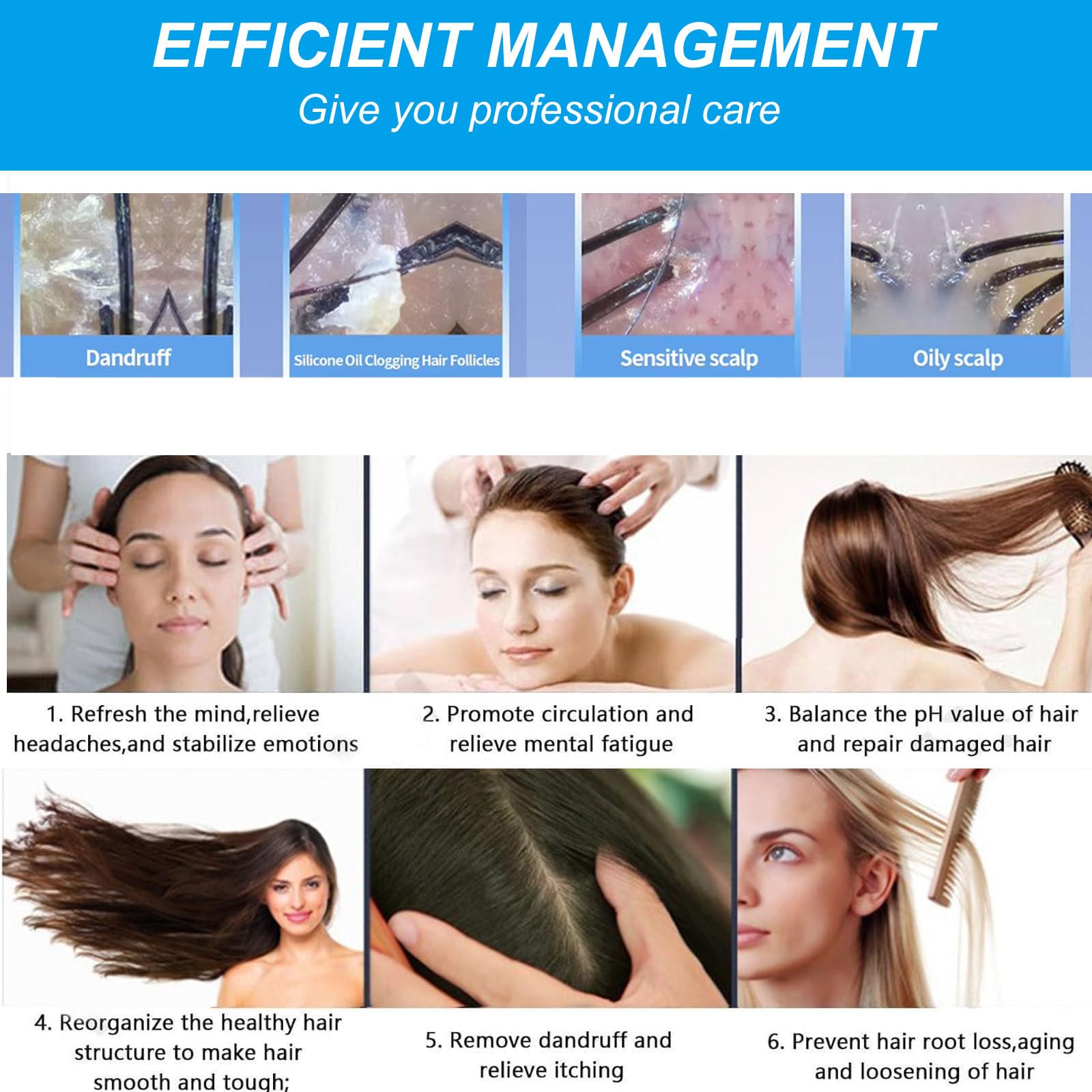 Instrumento Profesional Para El Manejo De La Cabeza, Dispositivo PortáTil Para El Cuidado Del Cuero Cabelludo, Analizador MicroscóPico De 200 Aumentos De La Piel Y El Cabello, Blanco