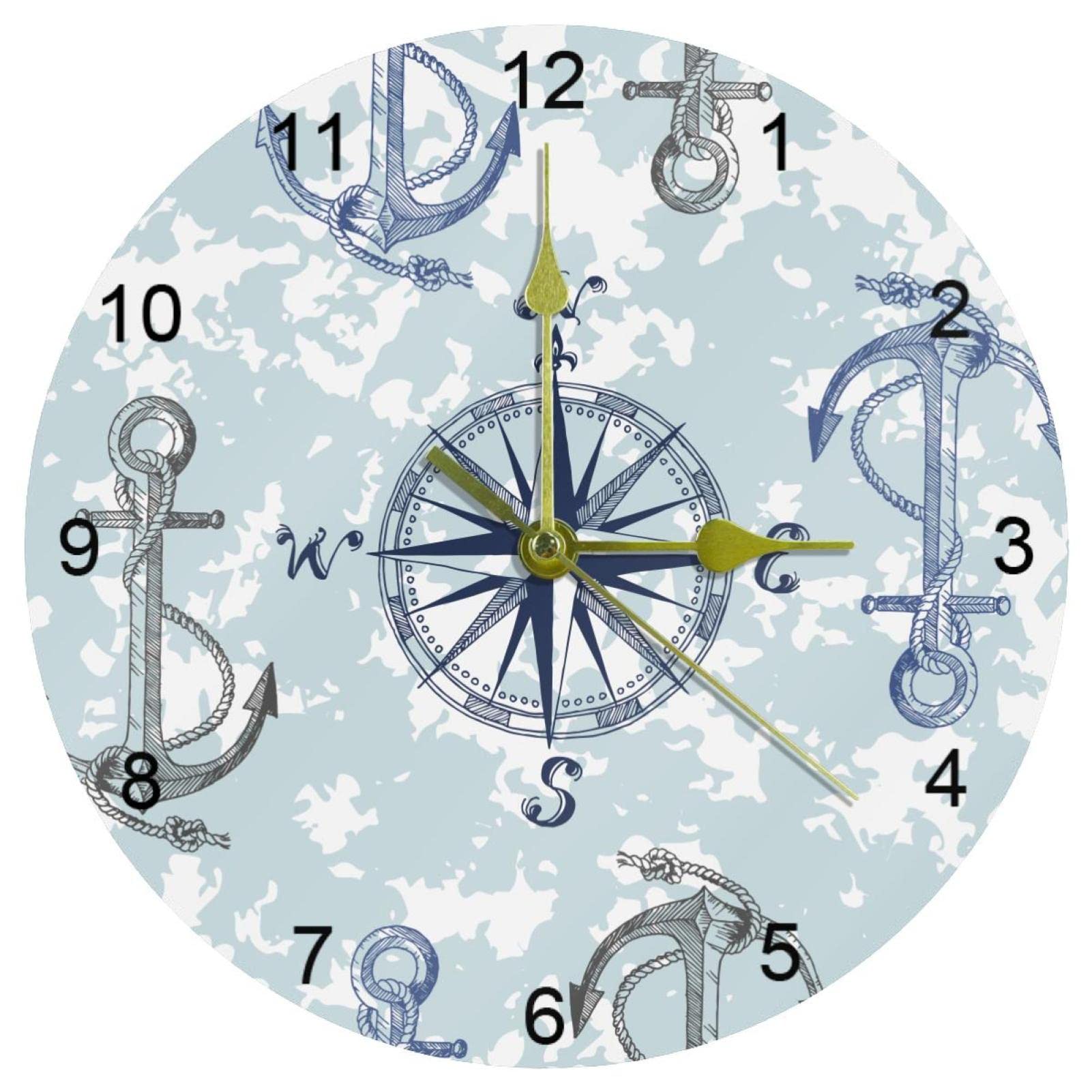 Horloge murale à quartz sans tic-tac fonctionnement à piles 25,4cm
