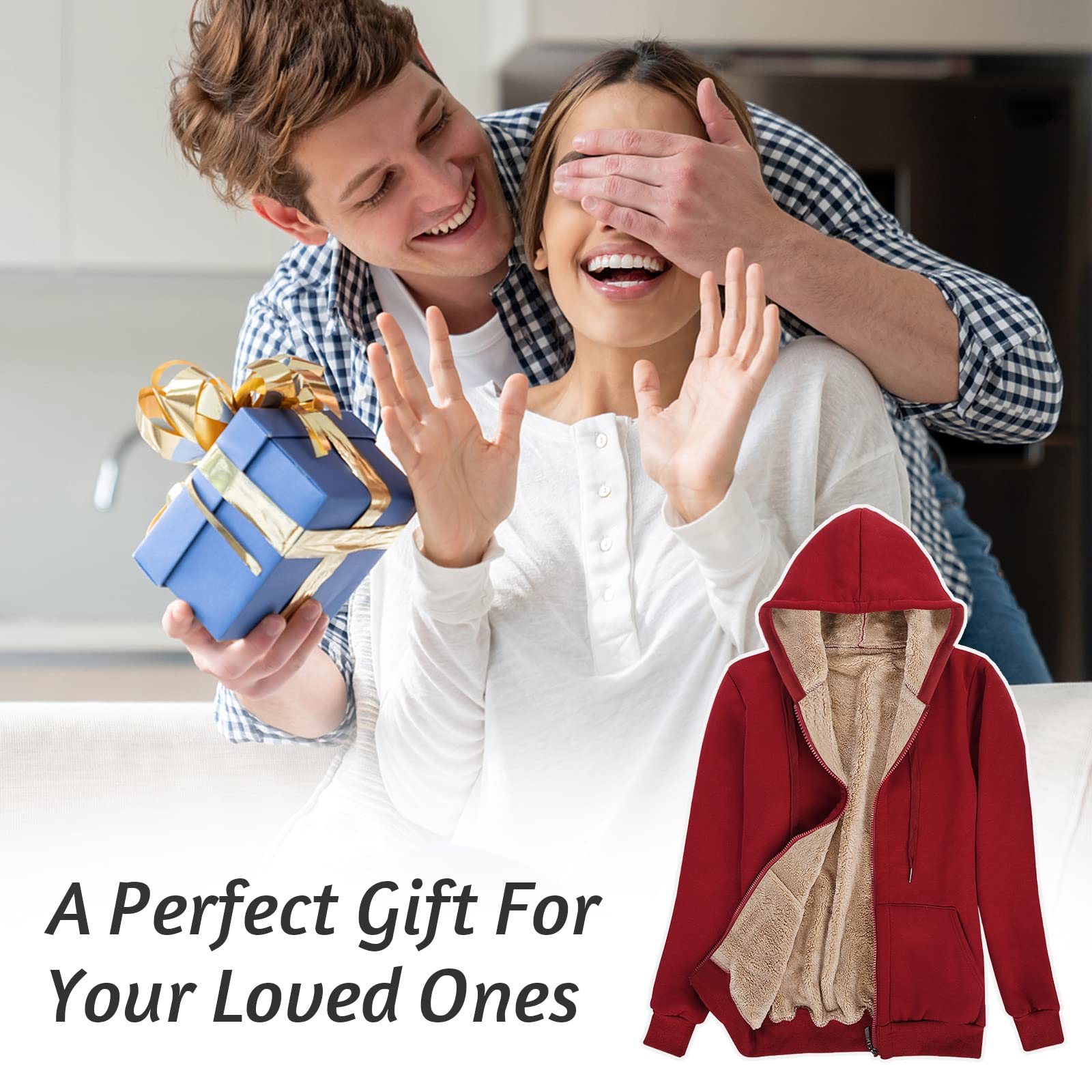 Niwicee Felpe con Cappuccio Donna Pullover Addensato da Tenere al Caldo Sweatshirt Maglione Manica Lunga Cappotto Hoodie Felpa in Pile Serie Plus Pullover Cotone Zip