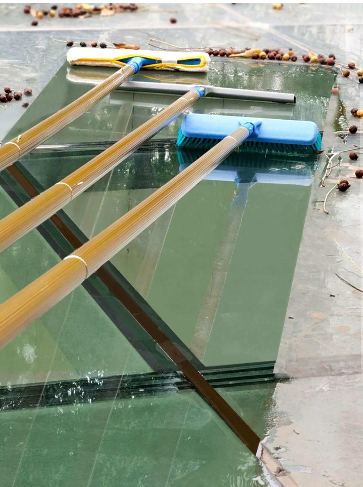 Limpiacristales Limpiador de Ventanas Herramientas De Limpieza De Ventanas Para Ventanas Altas En Exteriores, Kit De Lavado De Ventanas Profesional Con Varilla Extensible De 2, 4, 5, 6 Y 7 M(6m/19.7ft