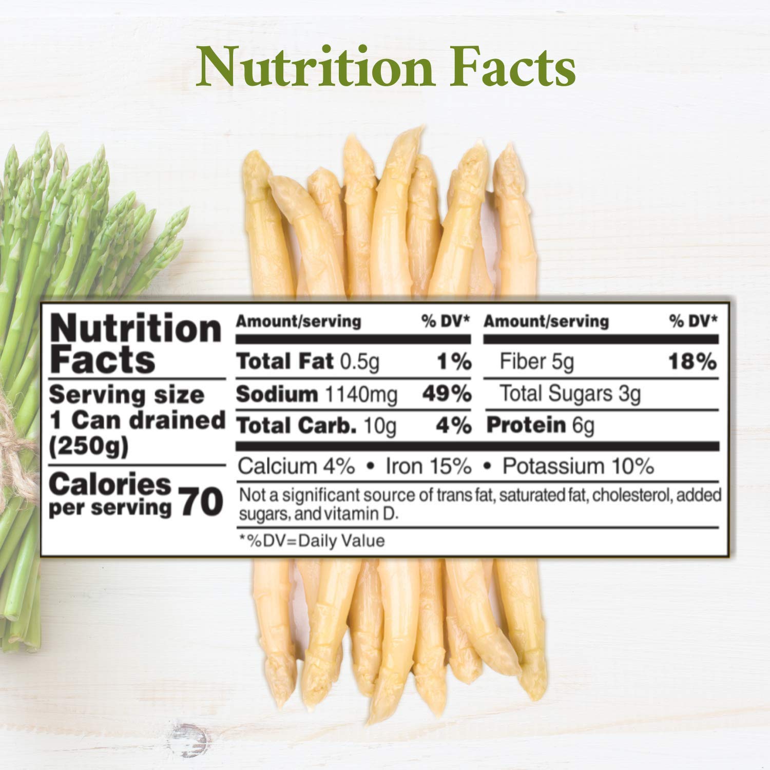 Roland Foods Canned White Asparagus Spears in Brine, 14.1 Ounce Tin, Pack of 6