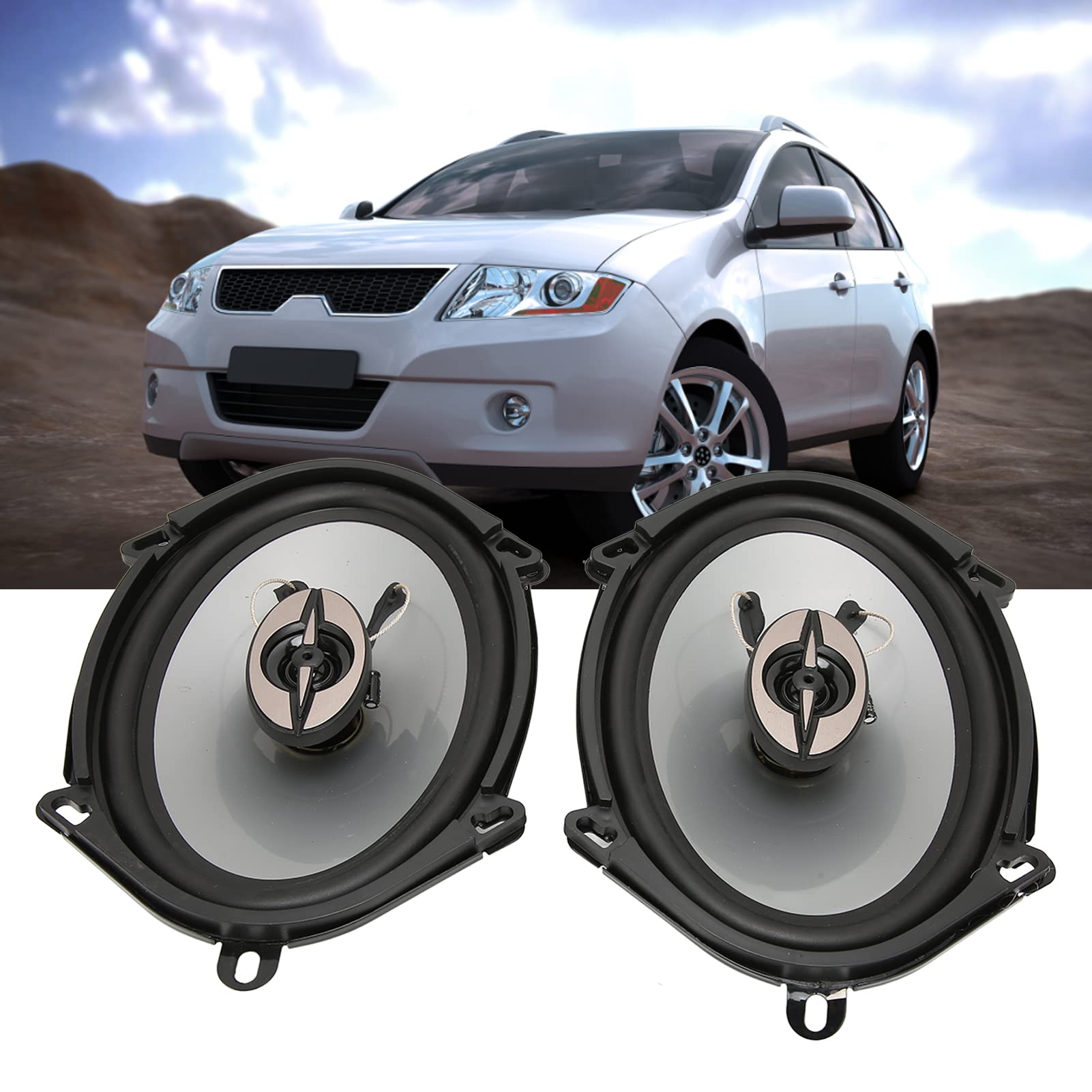 Altavoces Coaxiales para Coche de 5 X 7 Pulgadas, Diseño de Imán Resistente, Altavoz de Sonido Coaxial de 2 Vías de 4 Ohmios para Coche, 380 Vatios de Potencia por Par, 35 Hz-30 KHz
