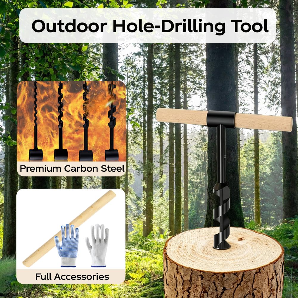 Broca manual de madera, 5 unidades, manual Bushcraft, acero resistente, broca de serpiente de ojo escocés, equipo Bushcraft, equipo de supervivencia al aire libre, kit de supervivencia para camping