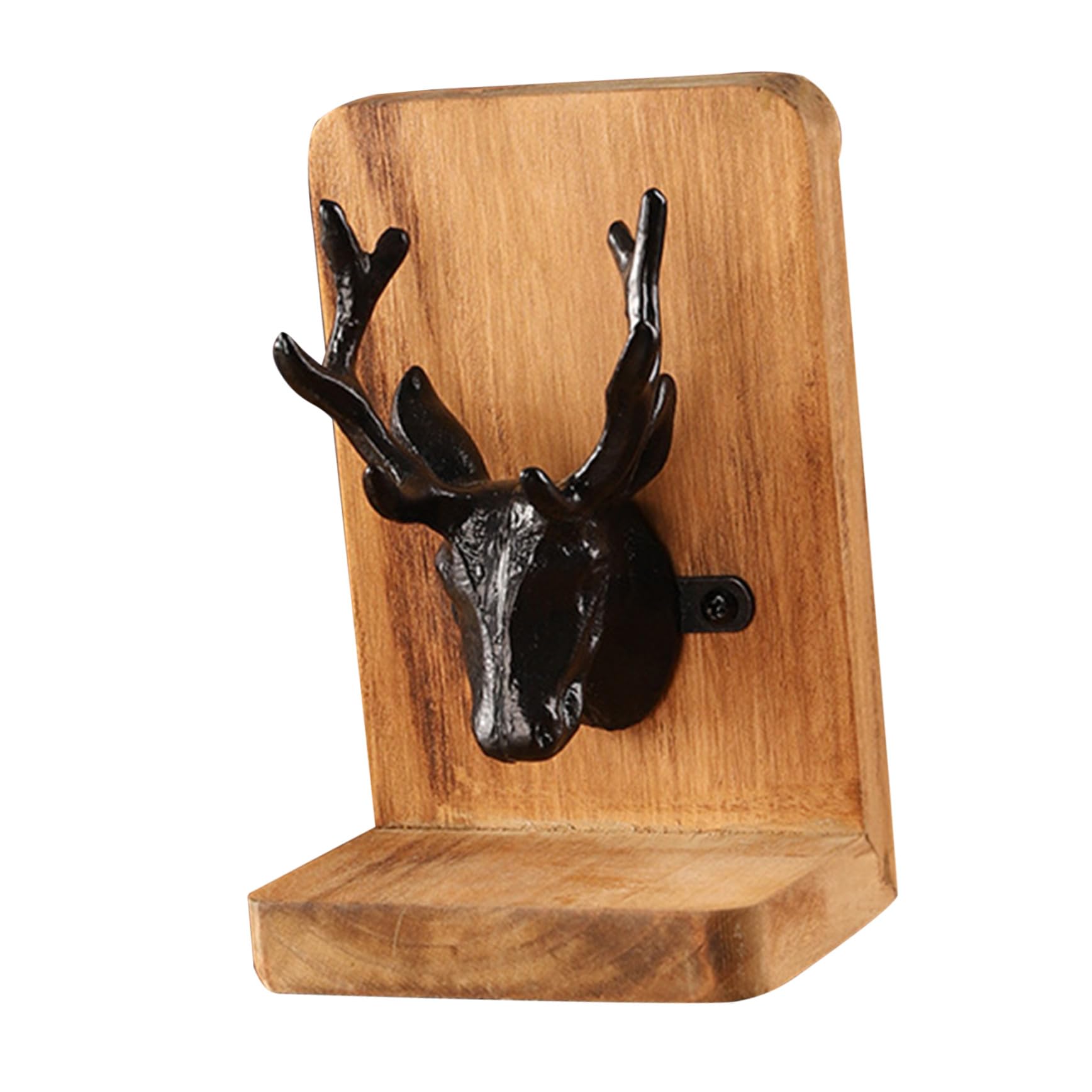 Fermalibri in Legno con Testa di Cervo Stile Scandinavo Supporto Stabile Antiscivolo per Mensole e Scrivania Organizer Decorativo per Libri e Documenti Elegante Accessorio per