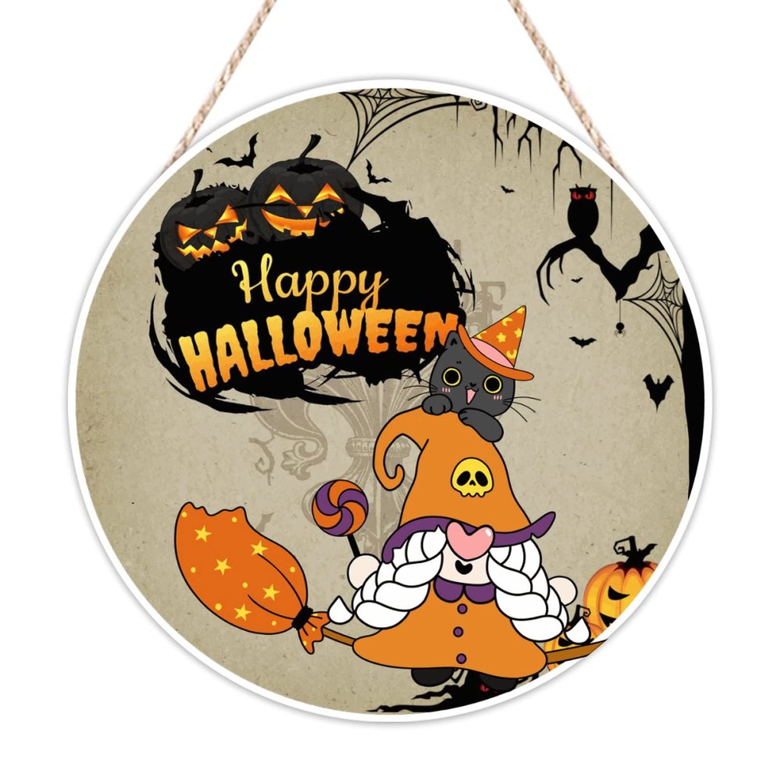 Porte d'entrée Happy Halloween fatiguée ? Changez pour notre grand panneau bois