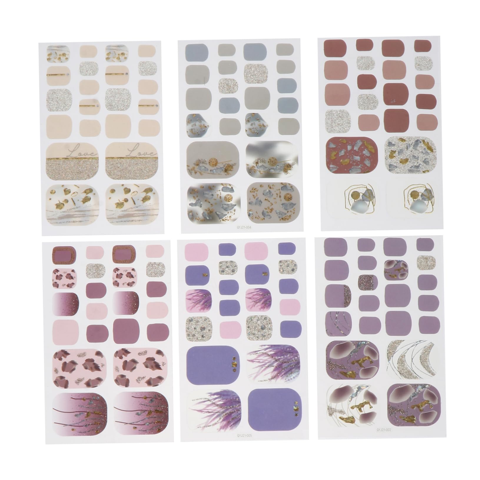 5 Set Adesivi Unghie Impermeabili Autoadesivi Decorazioni Per Manicure Diy Set Design Variegati Per Unghie Facili Applicare E Rimuovere 6 Fogli*5