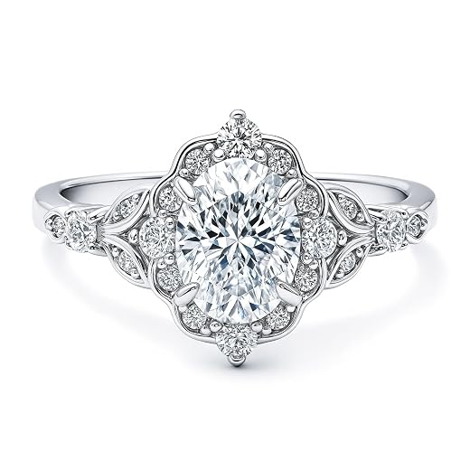 Sterling Silver Halo Engagement Ring