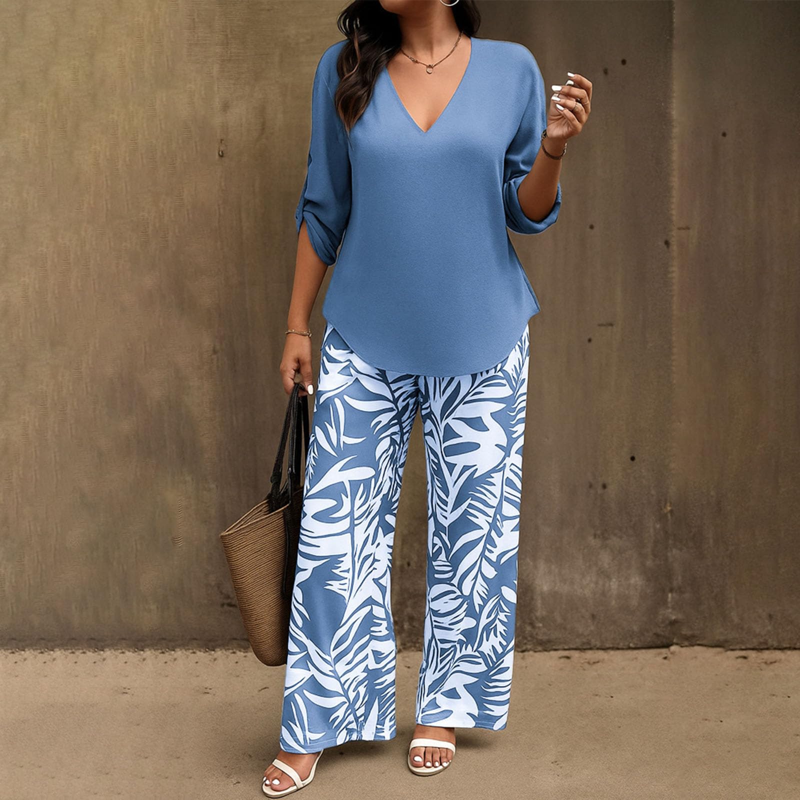 Generisch damen zweiteiler Loungewear Sets Für Damen 2 Teiliges Outfit Kurzärmelige Oberteile Shorts Mit Tasche Koord Sets loungewear set (Blue, XXXL)
