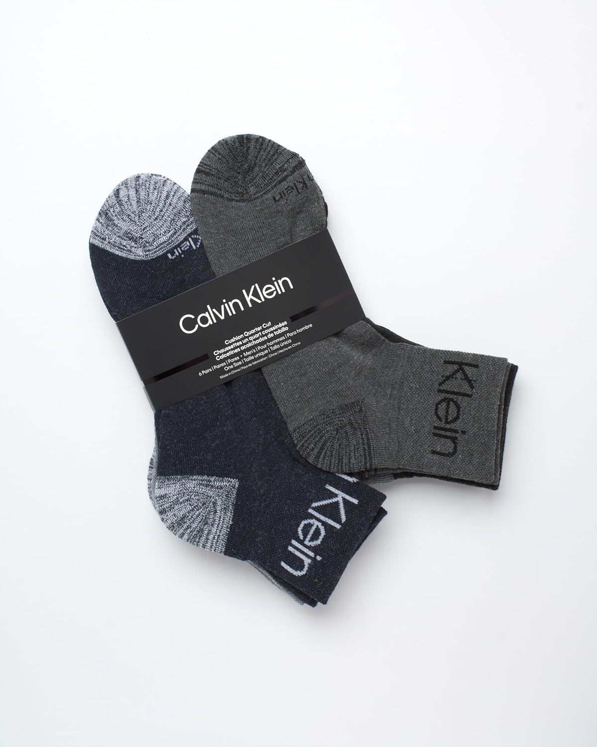 Calvin Klein Mens Quarter Socks - 6 Pack Performance Cushioned High Quarter Cut Athletic Socks for Men With Arch Support - Image 3