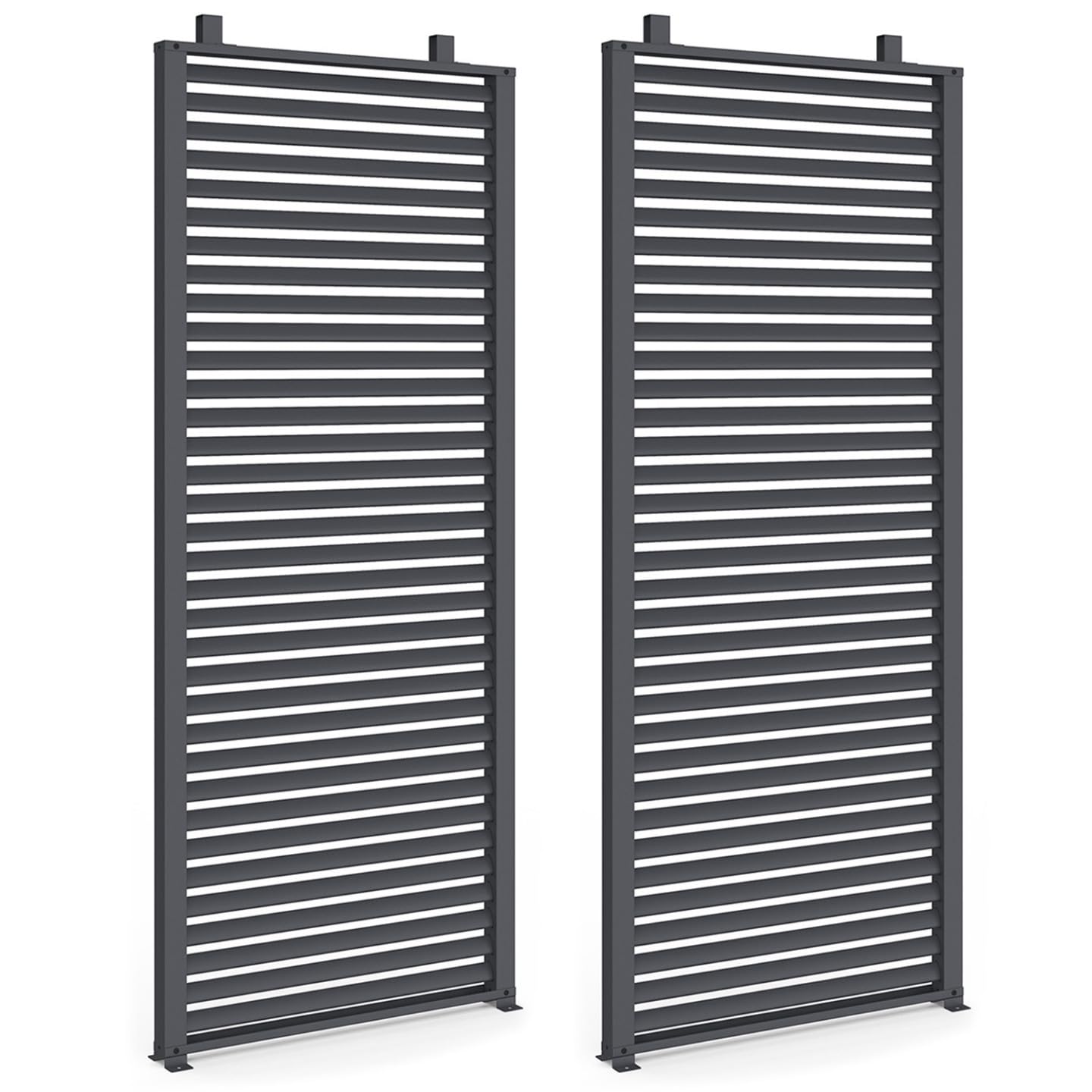 IDMarket - Lot de 2 persiennes pour pergola pans modulables Gris Anthracite