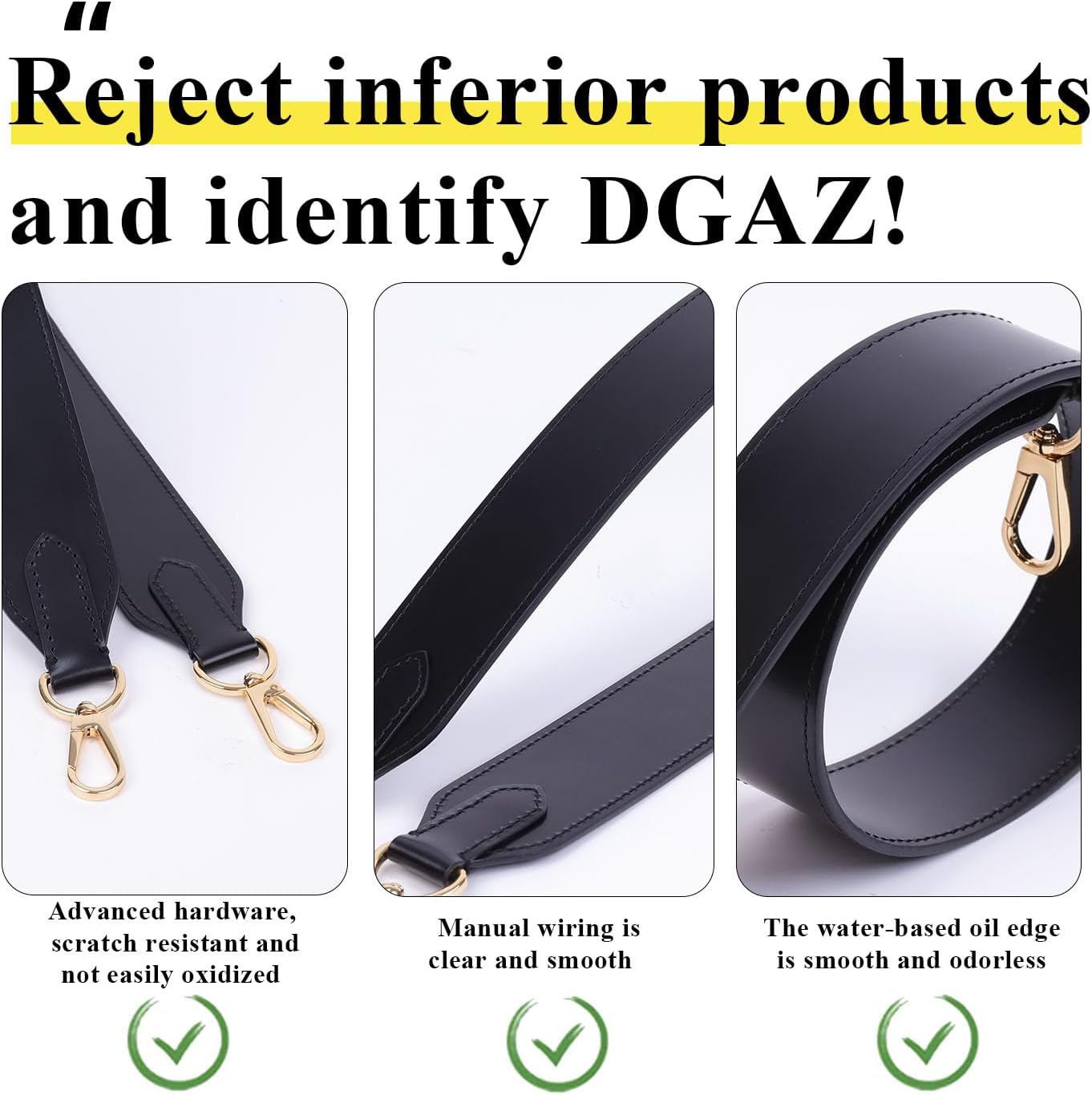 DGAZ Vachetta Leather Crossbody Strap for Neverfullbag with Gift Box, Handmade DIY purse strap