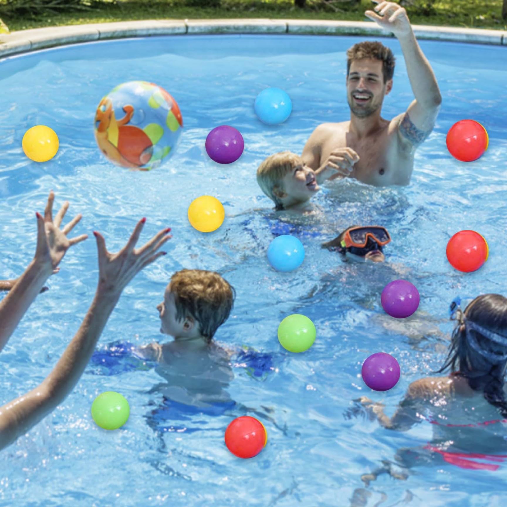100 pezzi per bambini, piscina di palline rotonde, piscina di palline, coloful, oceano, giocattoli per bambini, in plastica, per, ragazzi, ragazze, giochi per, con