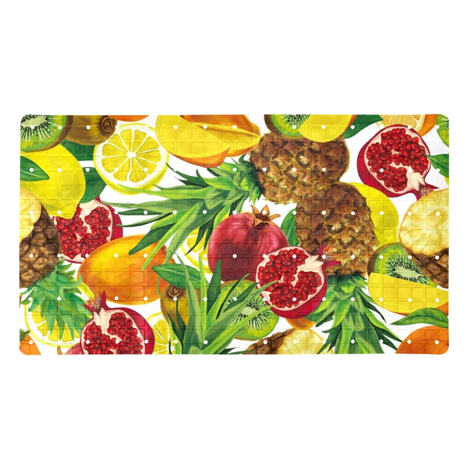 Tapis de bain antidérapant ananas et citron pour sécuriser la douche des seniors