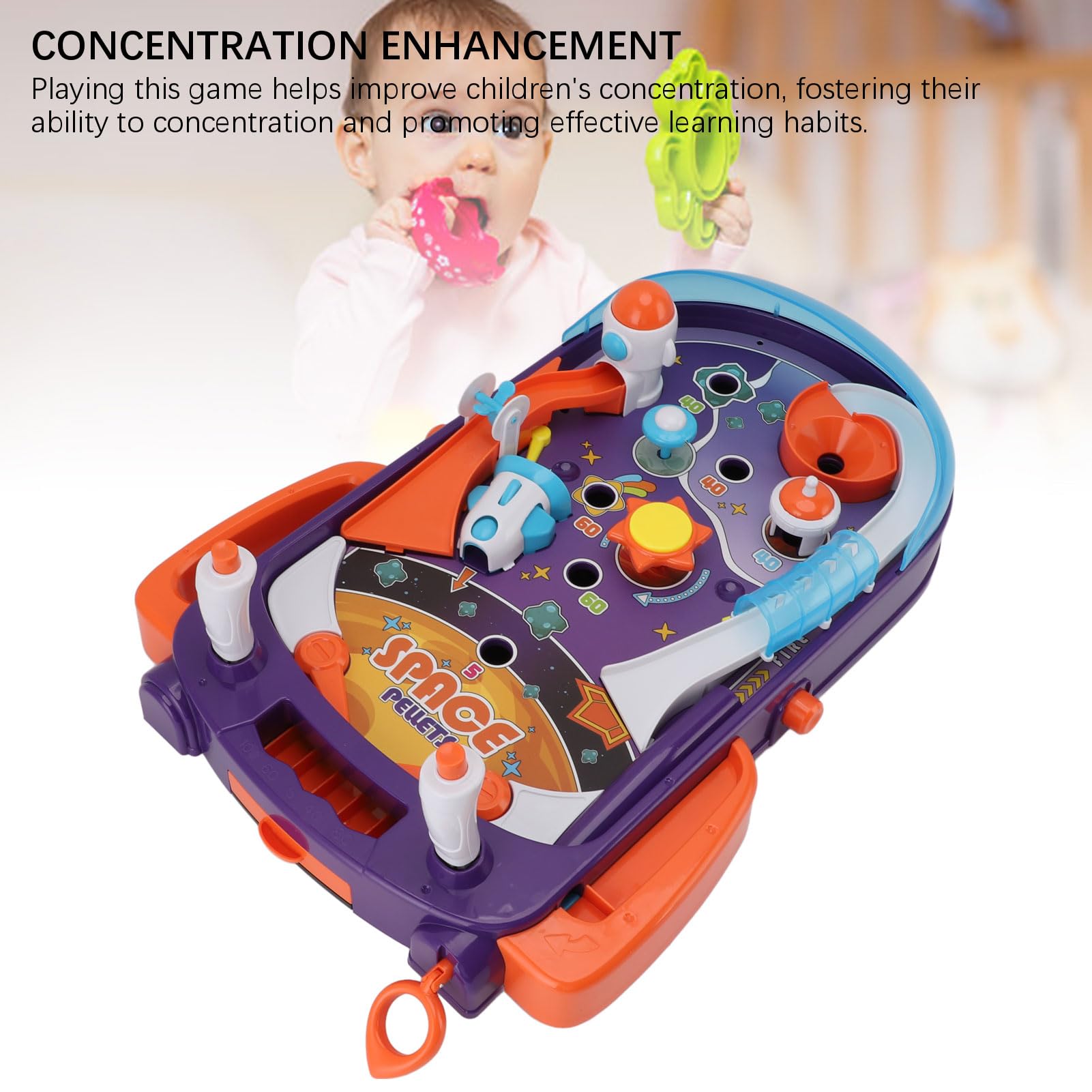EMUKOEP Juego de Mesa Interactivo de Máquina de Pinball para Entretenimiento y Aprendizaje 18,1 X 13 Pulgadas