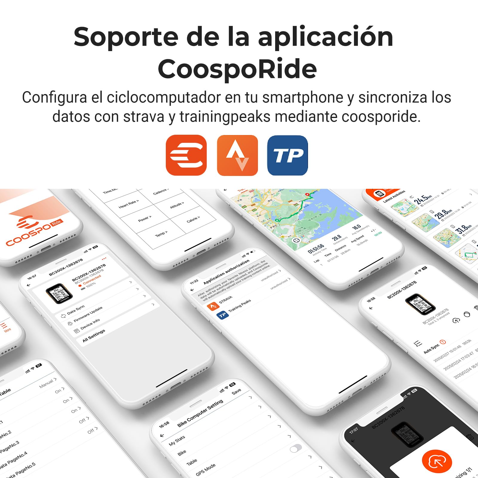 COOSPO Ciclocomputador GPS Computadora Bicicleta Inalámbrica Ordenador de Ciclismo Pantalla LCD de 2.6 Pulgadas por Impermeable Bicicleta de Carretera MTB Bicicleta