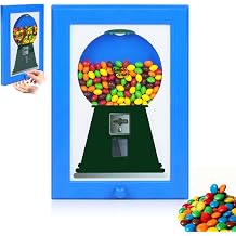 Candy Dispenser Picture Hanging Frame - Gumball Machine in a Frame, Wall Candy Dispenser Perfect for Candies & Nuts, Birthday Christmas Gift for All Ages, Large 12" x 8" Blue
