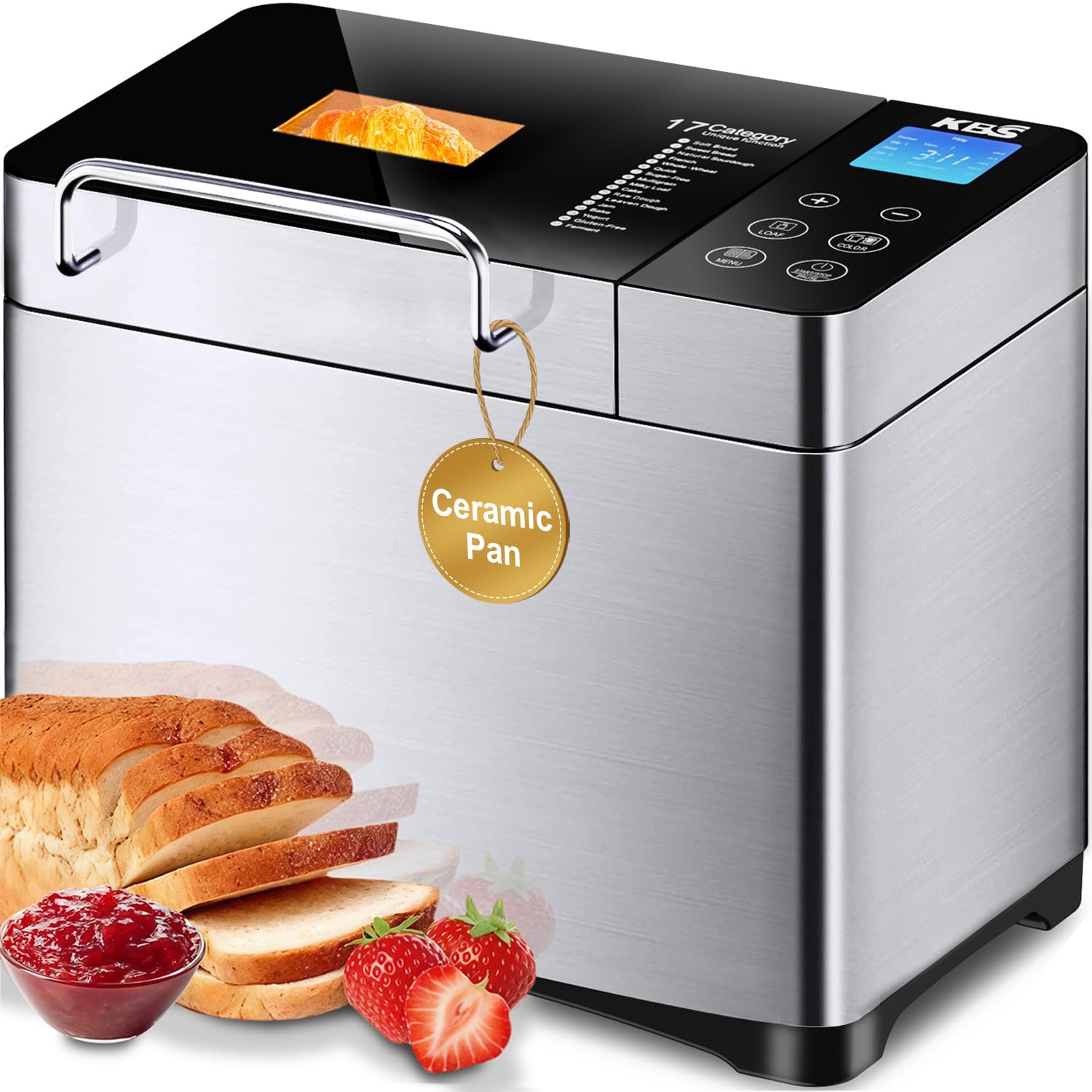 Amazon.com: KBS Pro Stainless Steel Bread Machine, 2LB 17-in