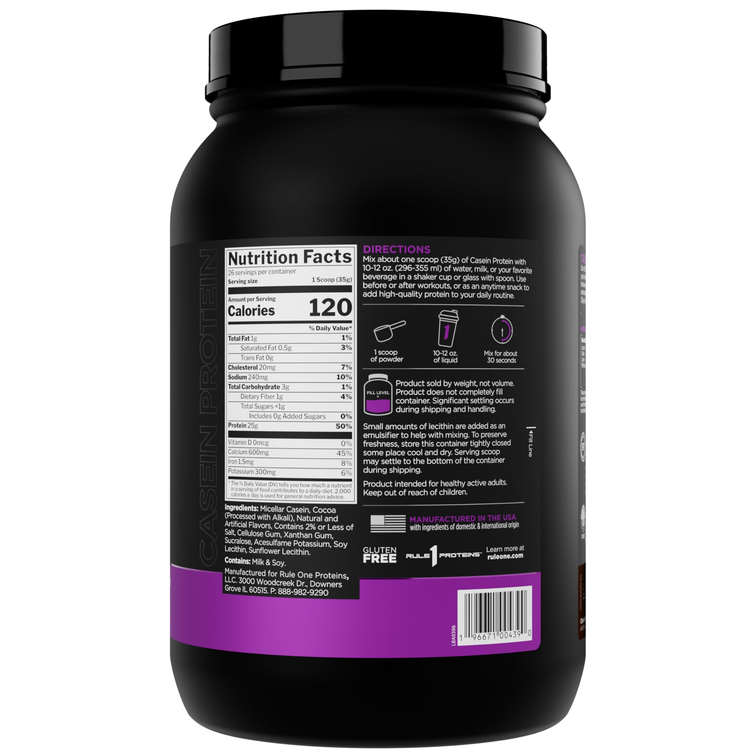 Rule 1 Proteins Casein Protein, Chocolate Fudge, 26 Servings — Amazon image 2