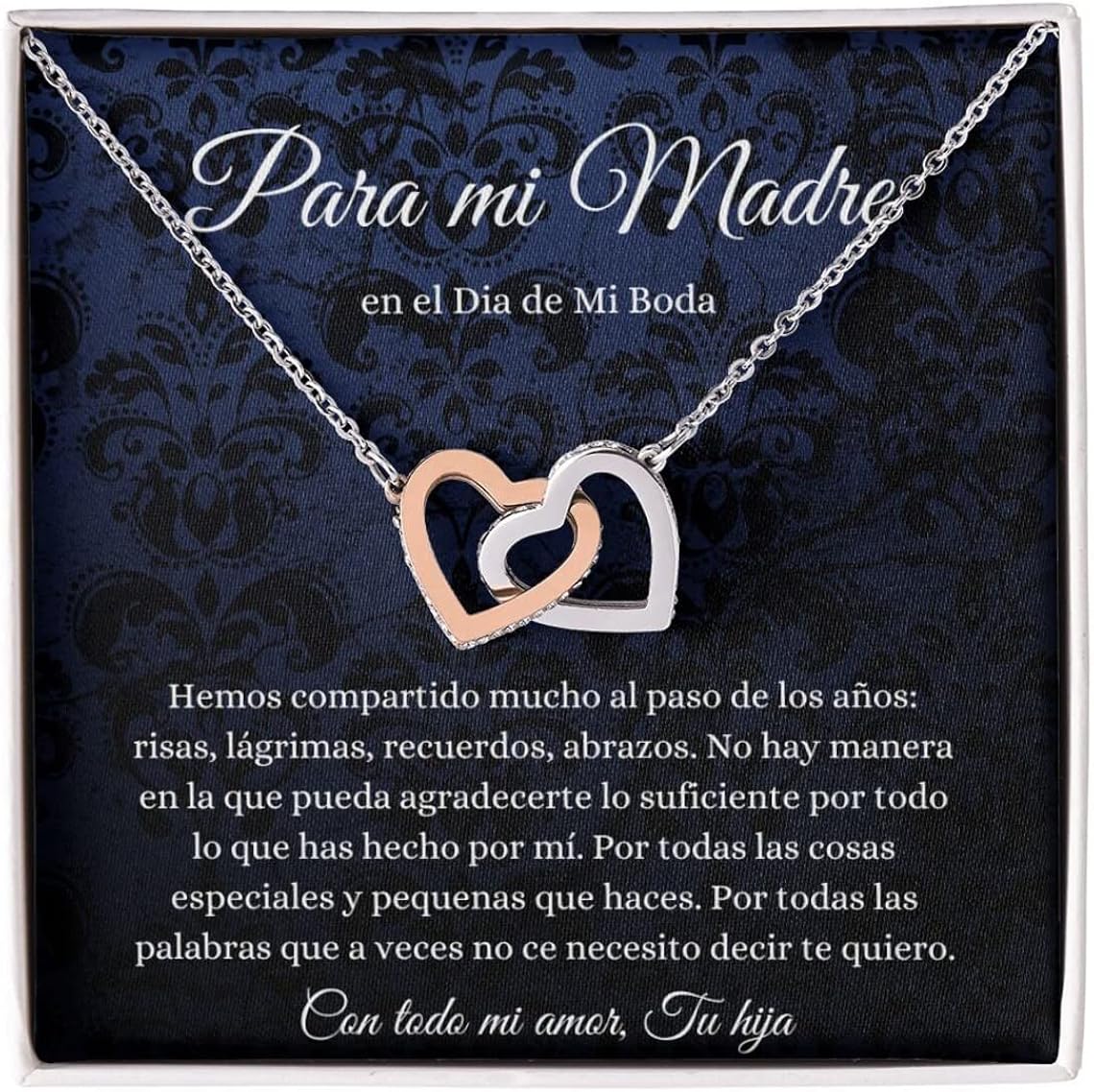 Para mi mamá el día de mi boda, regalo para mamá de Novia, collar de madre, joyería para mamá, regalo de madre de la novia, hija
