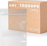 Vista 26 de GPI - Paquete de 100 bolsas de plástico transparente con cremallera de 1 x 1 pulgada de grosor, bolsas de plástico transparente con cierre