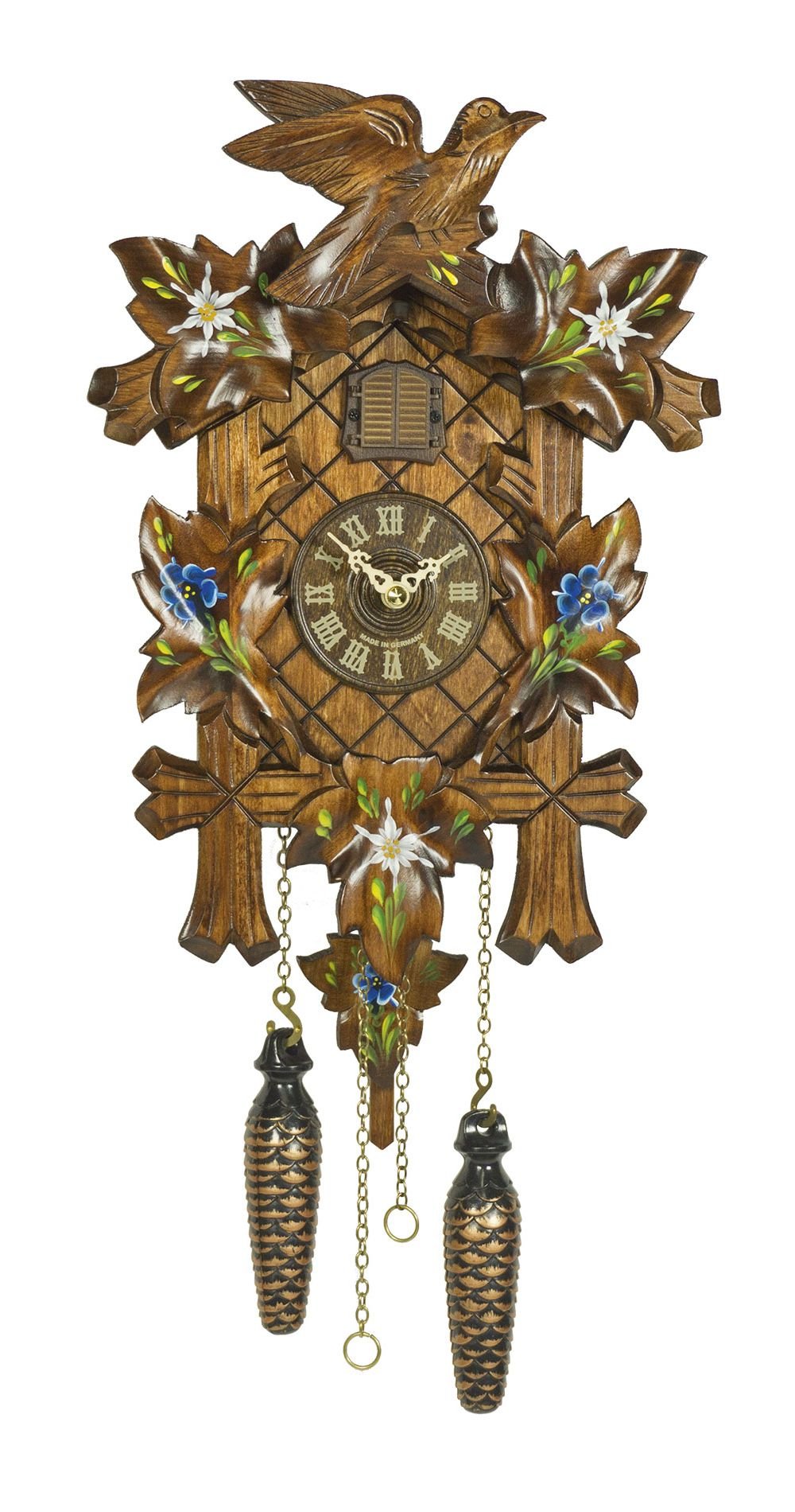 Reloj cucú de cuarzo Trenkle con 5 follajes pájaro y música para hogar