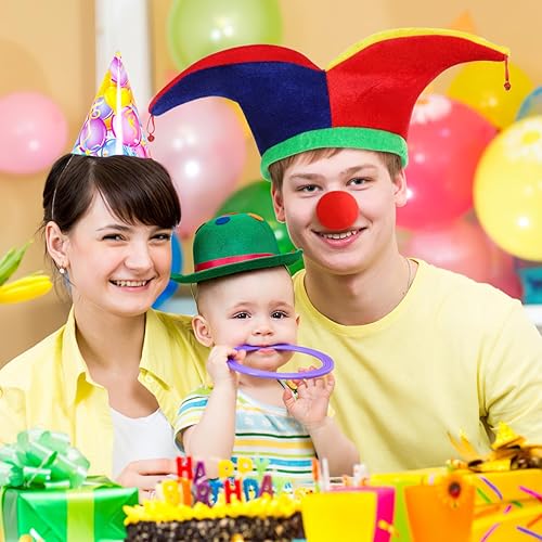 Miniatura 5 de Didiseaon 2Pcs Jester Hat Jester Clown Hat with Bells, Funny Headwear Jester Costume Accessory for Halloween Mardi Gras Carnival Mexico Festival