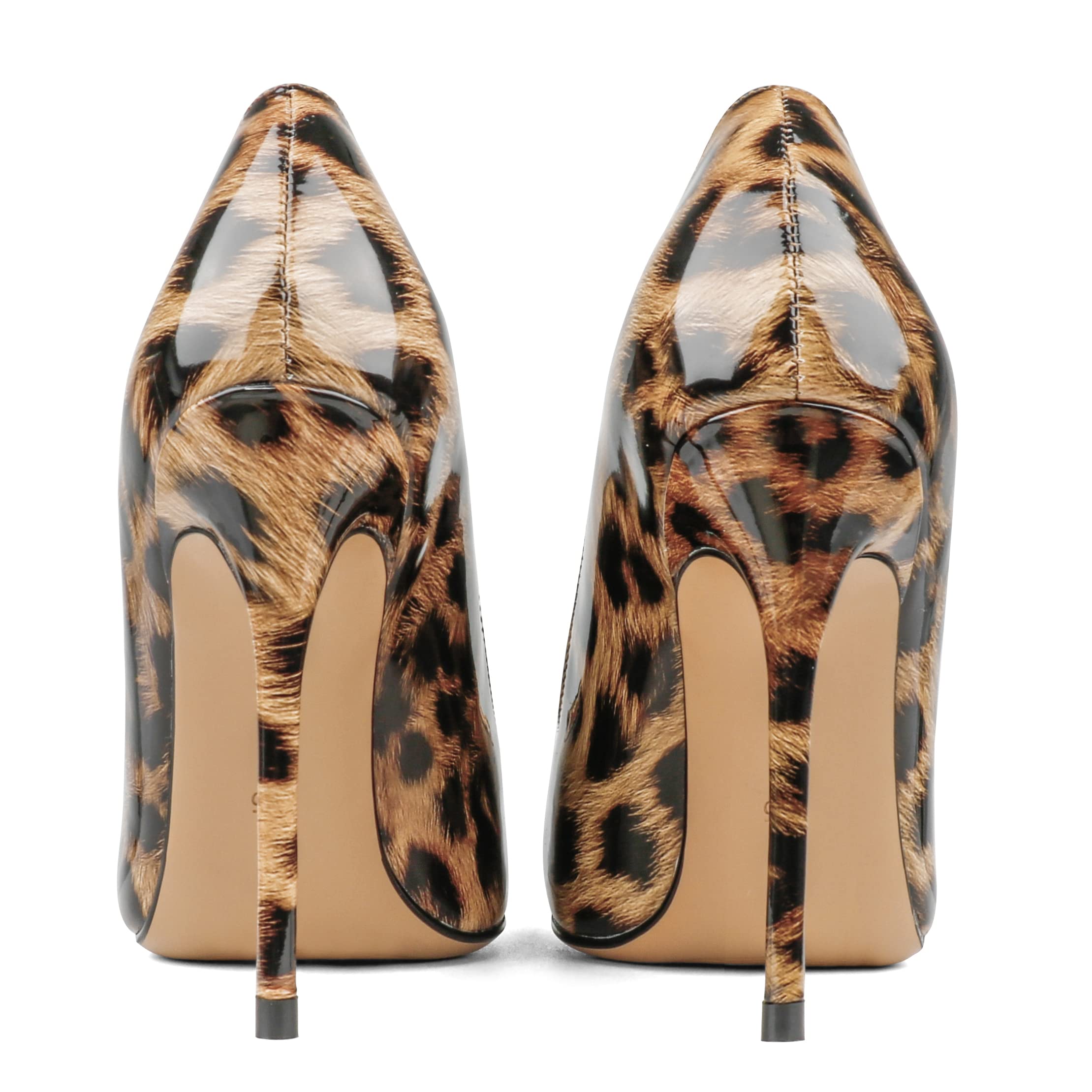 COLETER Women's 4 Inch Pumps Pointy Toe Wedding Dress Shoes Slip on Stiletto Pumps