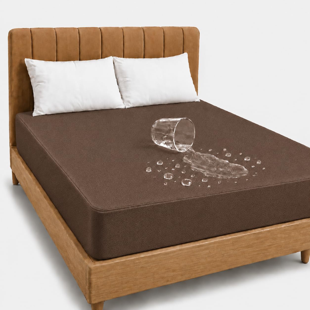 RESTIFY 100% Waterproof King XL Size Mattress Protector 78x72 Inch 6.5x6 Ft Fits Upto 10 Inch Mattress | Premium Terry Cotton Breathable Bed Protector | Mattress Cover for Double Bed | Brown