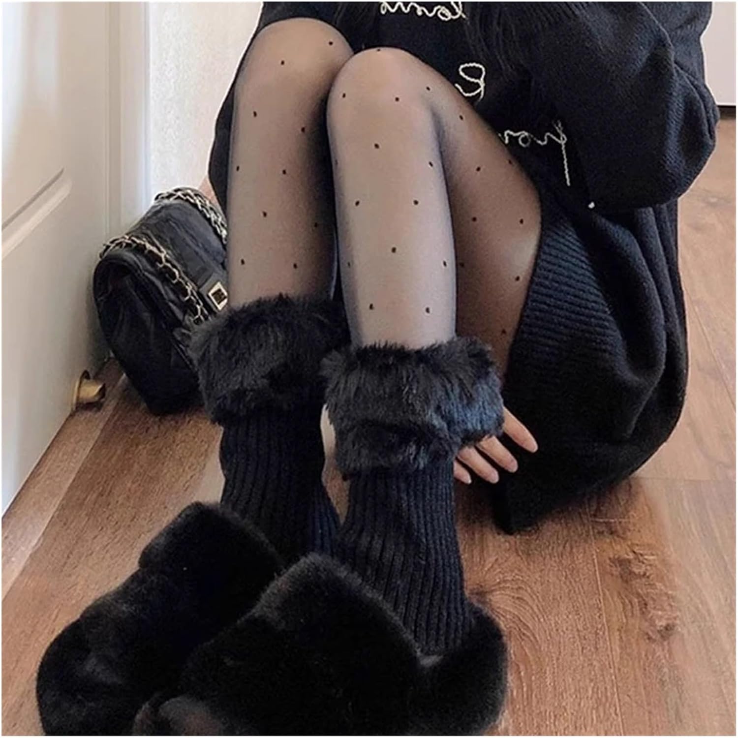 3 Pcs Woman Leg Warmers Autumn Winter Lolita JK Plush Knitted Sleeves Cover Cuff Warm Socks Boots Ladies Guards