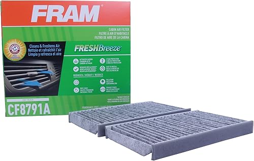 Fram Fresh Breeze - Filtro de aire de cabina con bicarbonato de sodio Arm & Hammer, CF8791A para vehículos de camión GM, color blanco, 1 unidad
