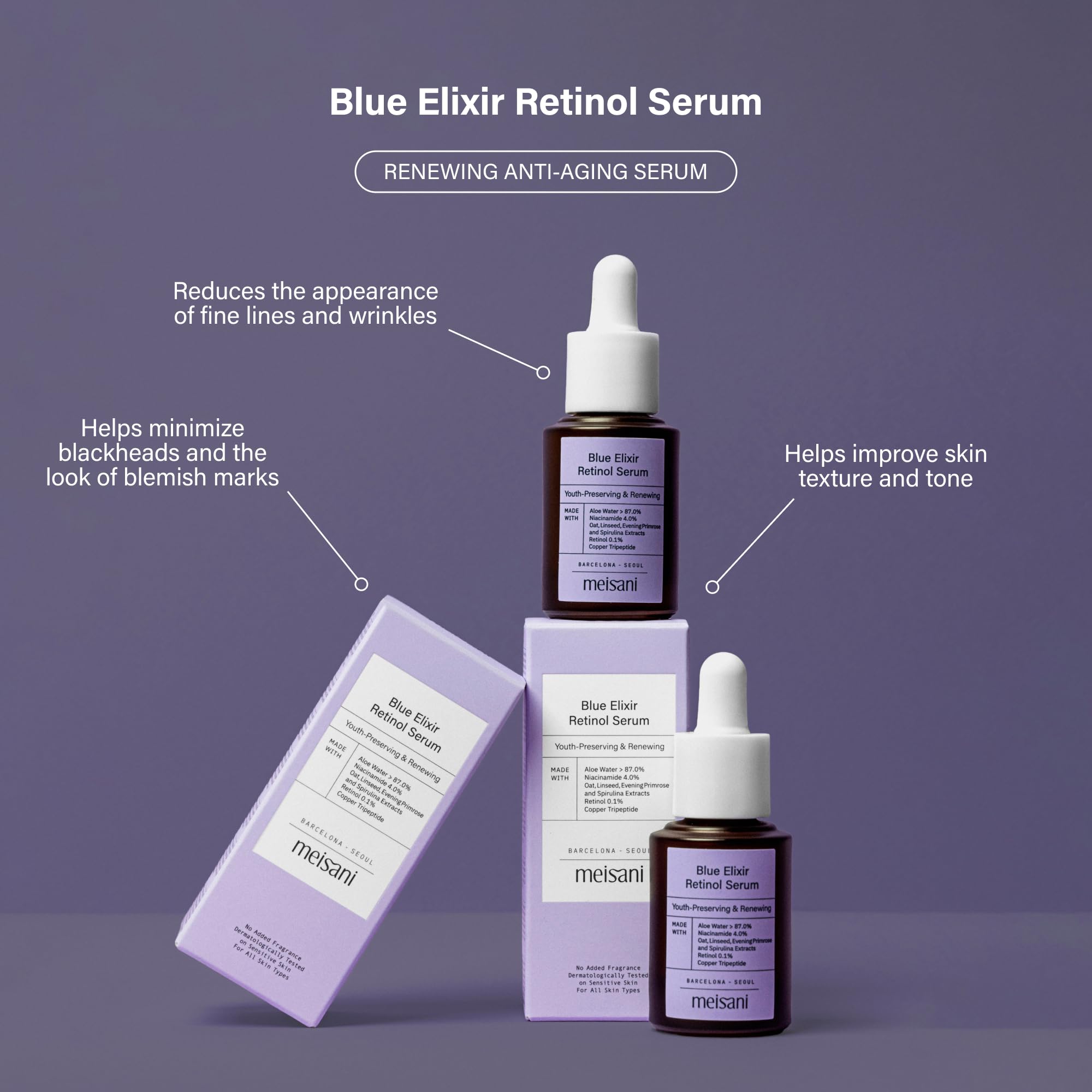 Meisani Pack Dúo Sérums: Glow Drops Vitamin C y Blue Elixir Retinol