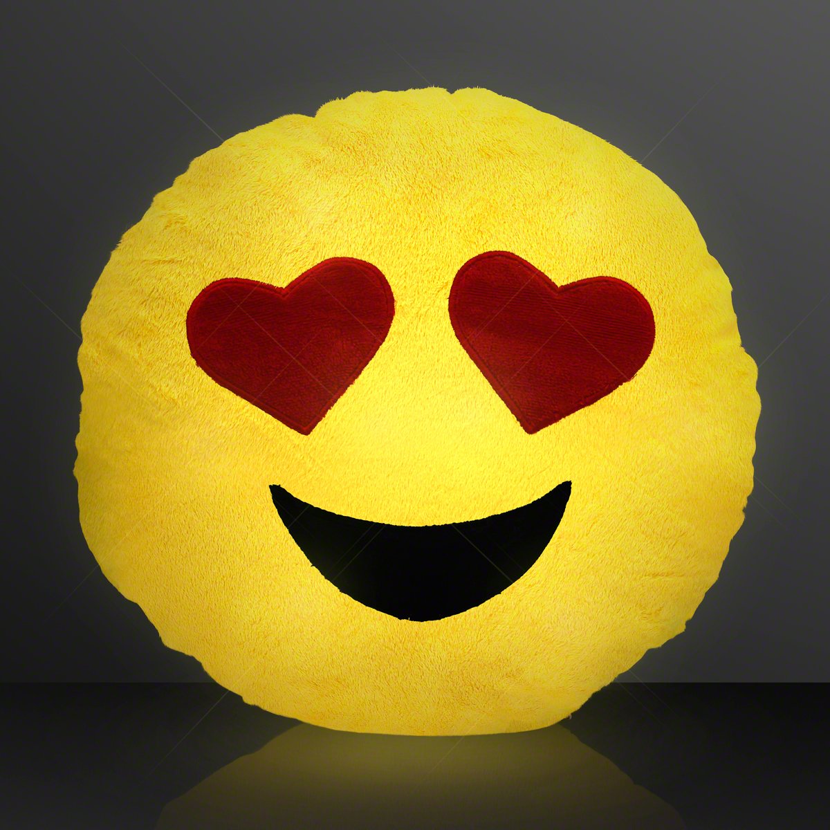 FlashingBlinkyLights Emoji Light Up Pillow with Heart Eyes