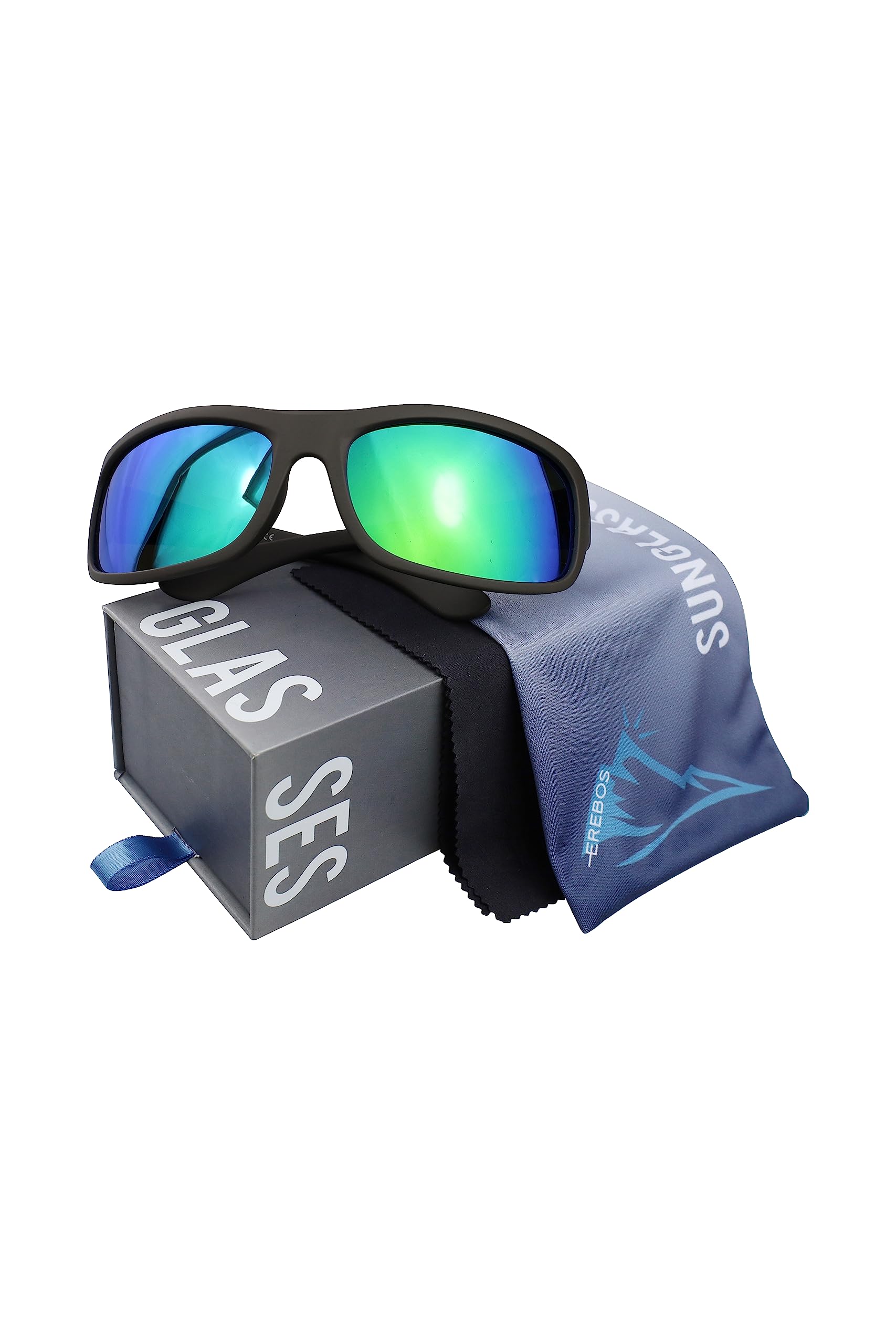 Lunettes de soleil verres polarisants EREBOS | Très foncés de cat. 4 | Protection UV 400 | Luminosité extrême - montagne et mer | Photophobie | sport | 24 g