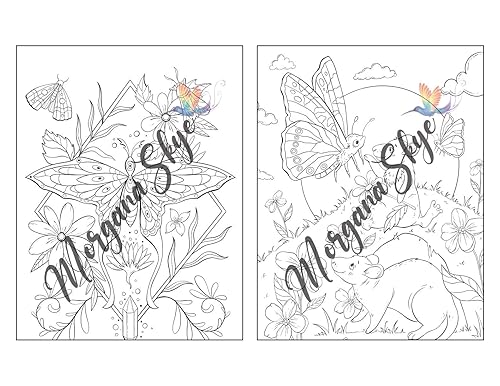 Miniatura 5 de 100 Nature Scenes A Whimsical Coloring Book Featuring 100 Fun and Relaxing Nature Inspired Designs with Cute Animals, Beautiful Flowers, Lovely